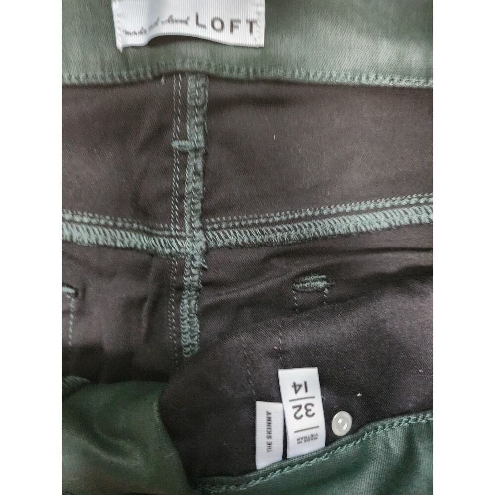 Loft Coated High Rise Skinny Jeans In Green 32 - Picture 3 of 3